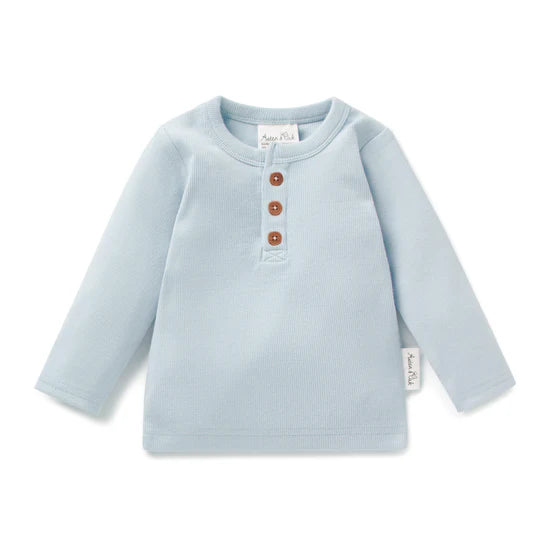 WINTER SKY RIB HENLEY TOP