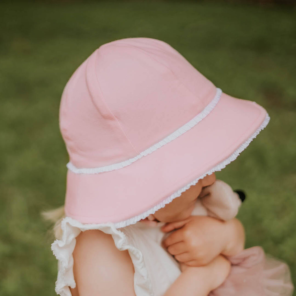 Toddler Bucket Hat Ruffle Trim - Blush