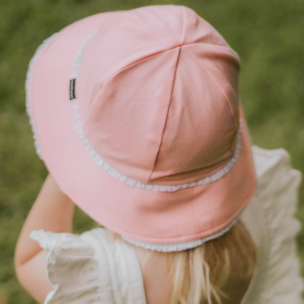 Toddler Bucket Hat Ruffle Trim - Blush