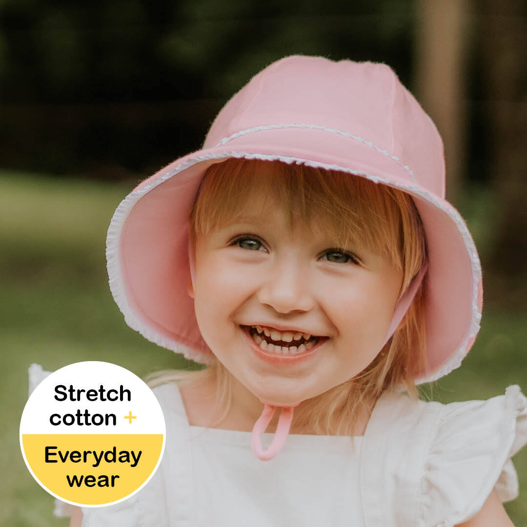 Toddler Bucket Hat Ruffle Trim - Blush