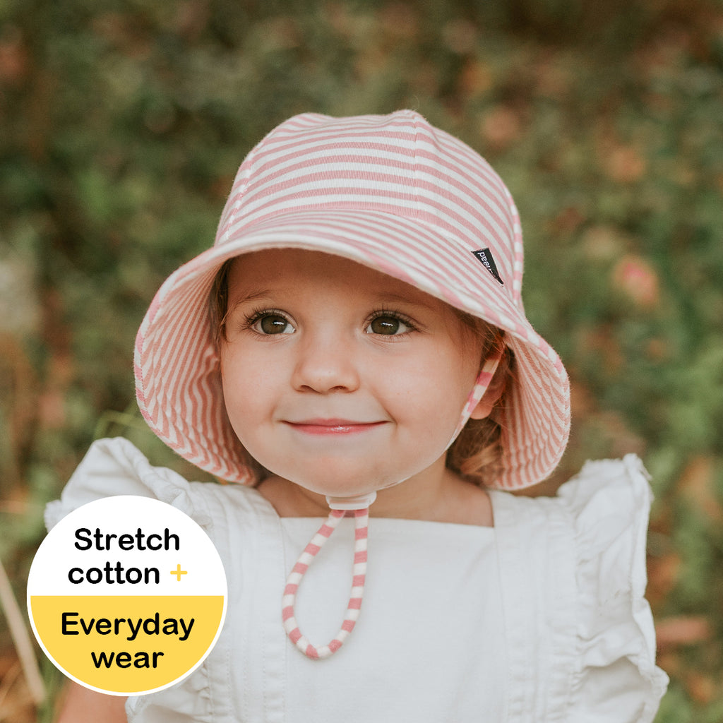Toddler Bucket Sun Hat - Pink Stripe