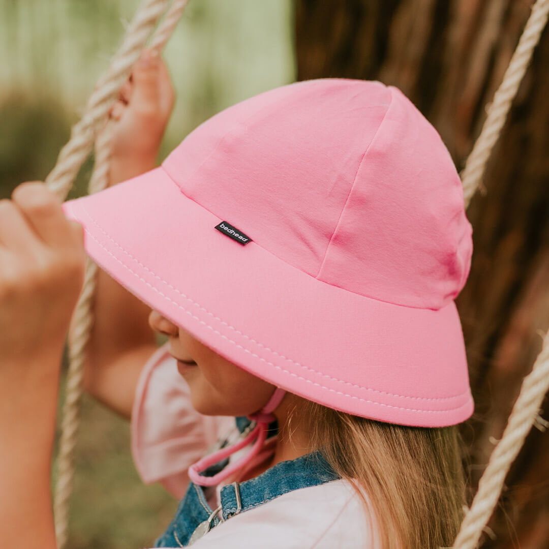 Ponytail Bucket Sun Hat - Baby Pink