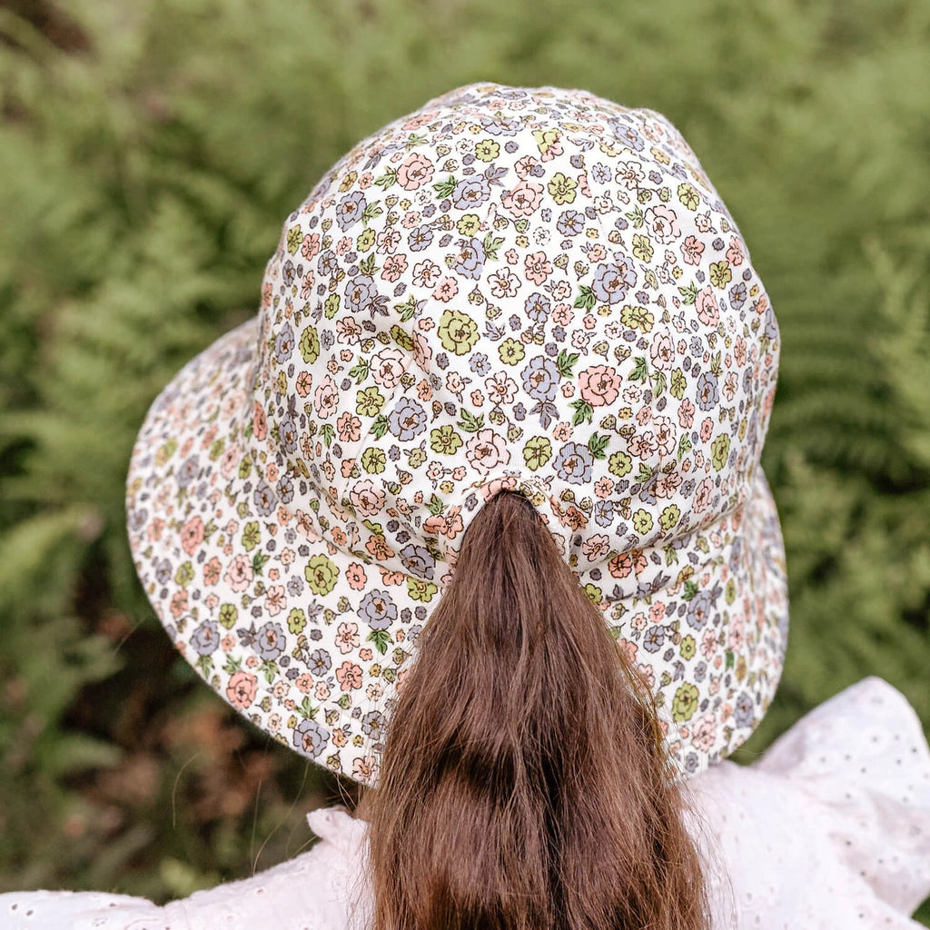 Ponytail Bucket Sun Hat - Floret
