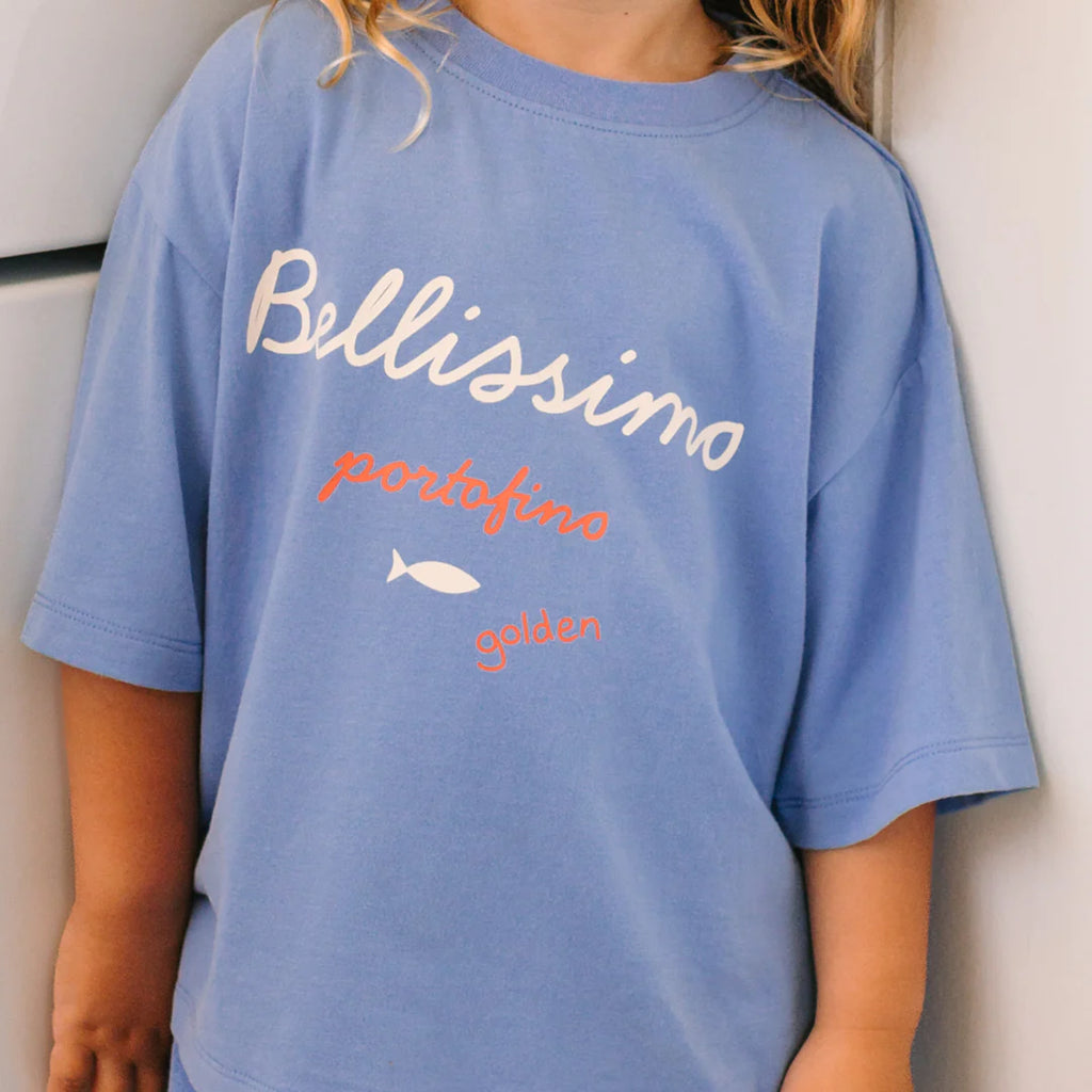Bellissimo Mid Sleeve Tee Pool Blue