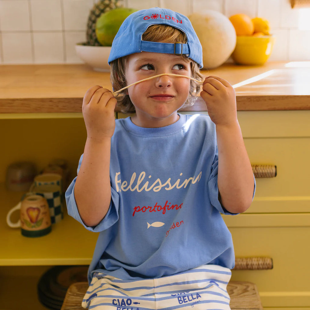 Bellissimo Mid Sleeve Tee Pool Blue