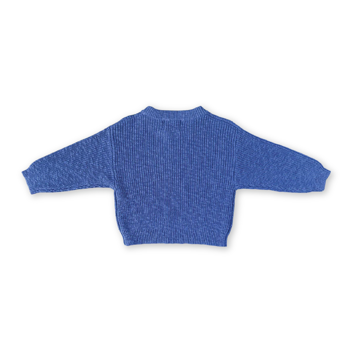 COMING SOON Textured Organic Slub Knit Pull Over - Cobalt