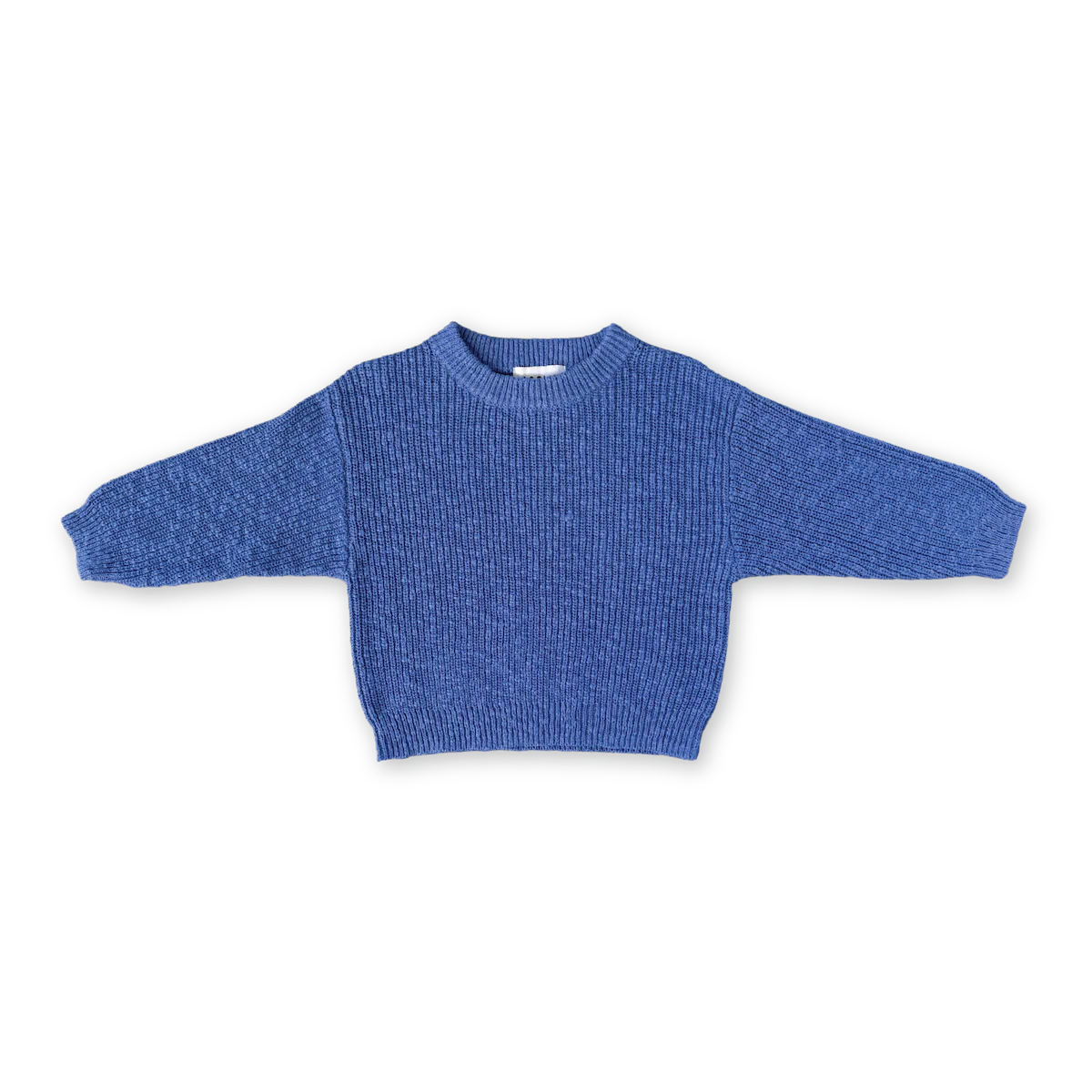 COMING SOON Textured Organic Slub Knit Pull Over - Cobalt