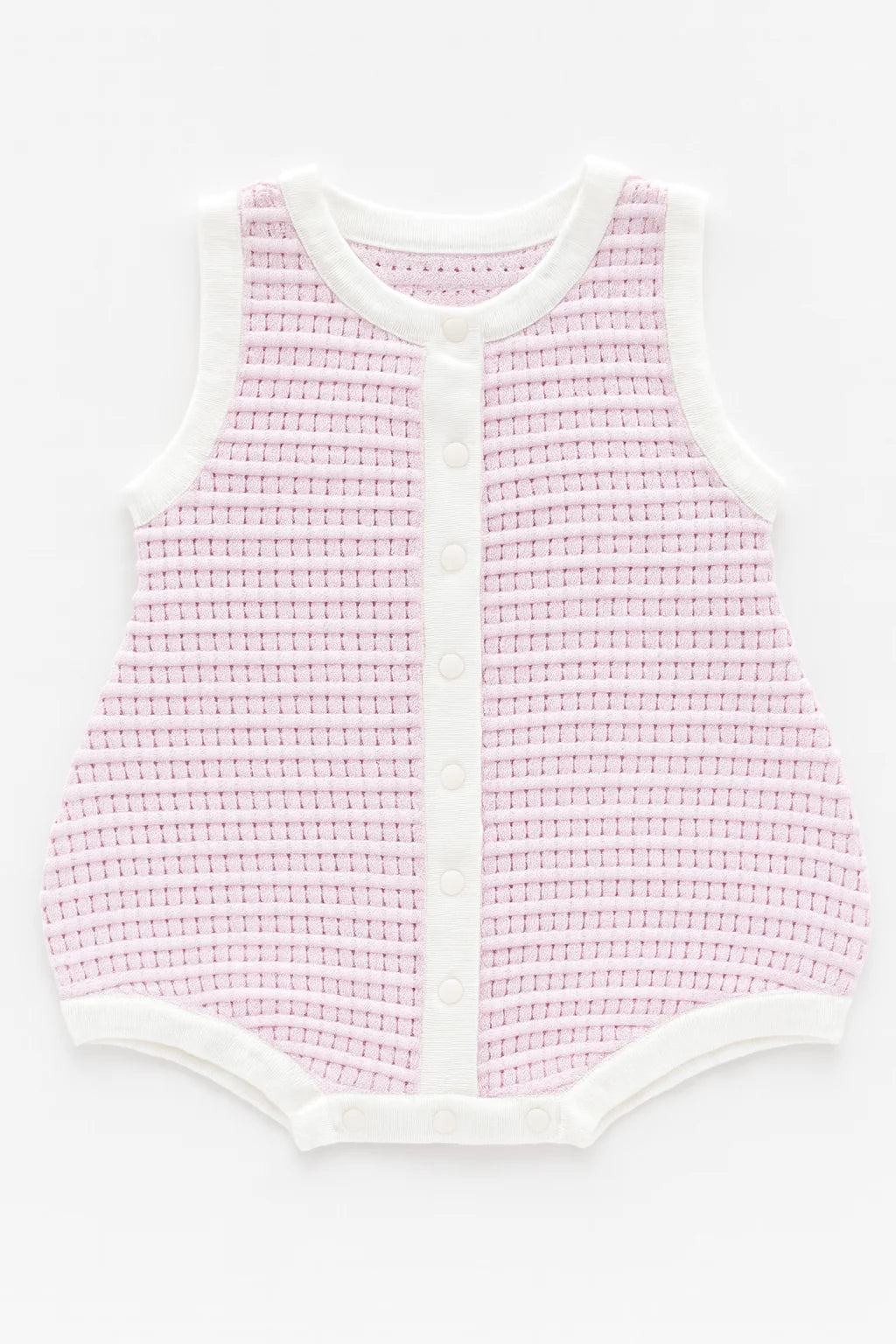 Breezy Knit Romper Pink Coral