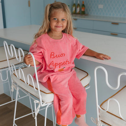 PREORDER Buon Appetito Mid Sleeve Tee Terry Towel Meringue Pink