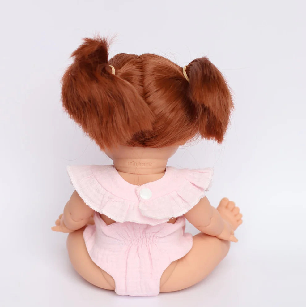 COMING SOON Pink Bow Frilled Bib & Diaper Doll Set