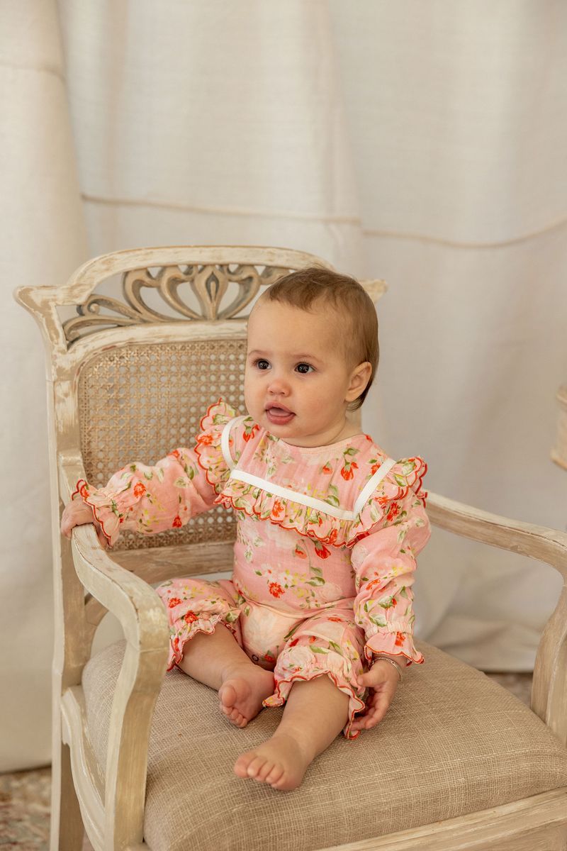 Celine Playsuit - Fabulous Blooms Pink