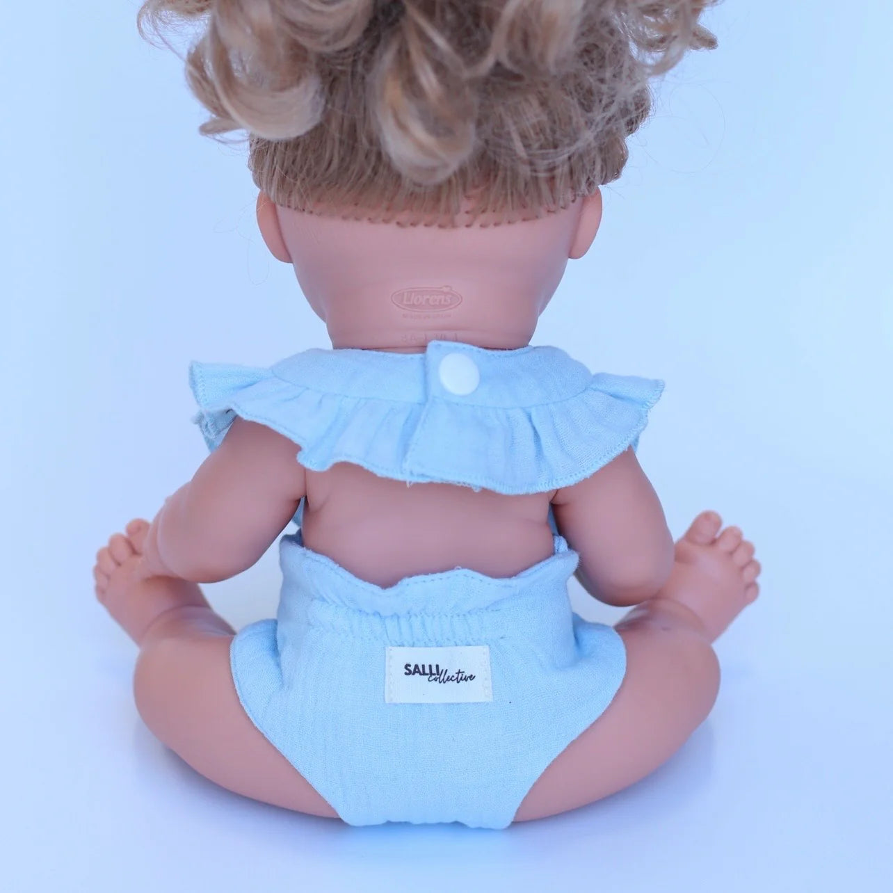 🍒 Cherry Frilled Bib & Diaper Doll Set