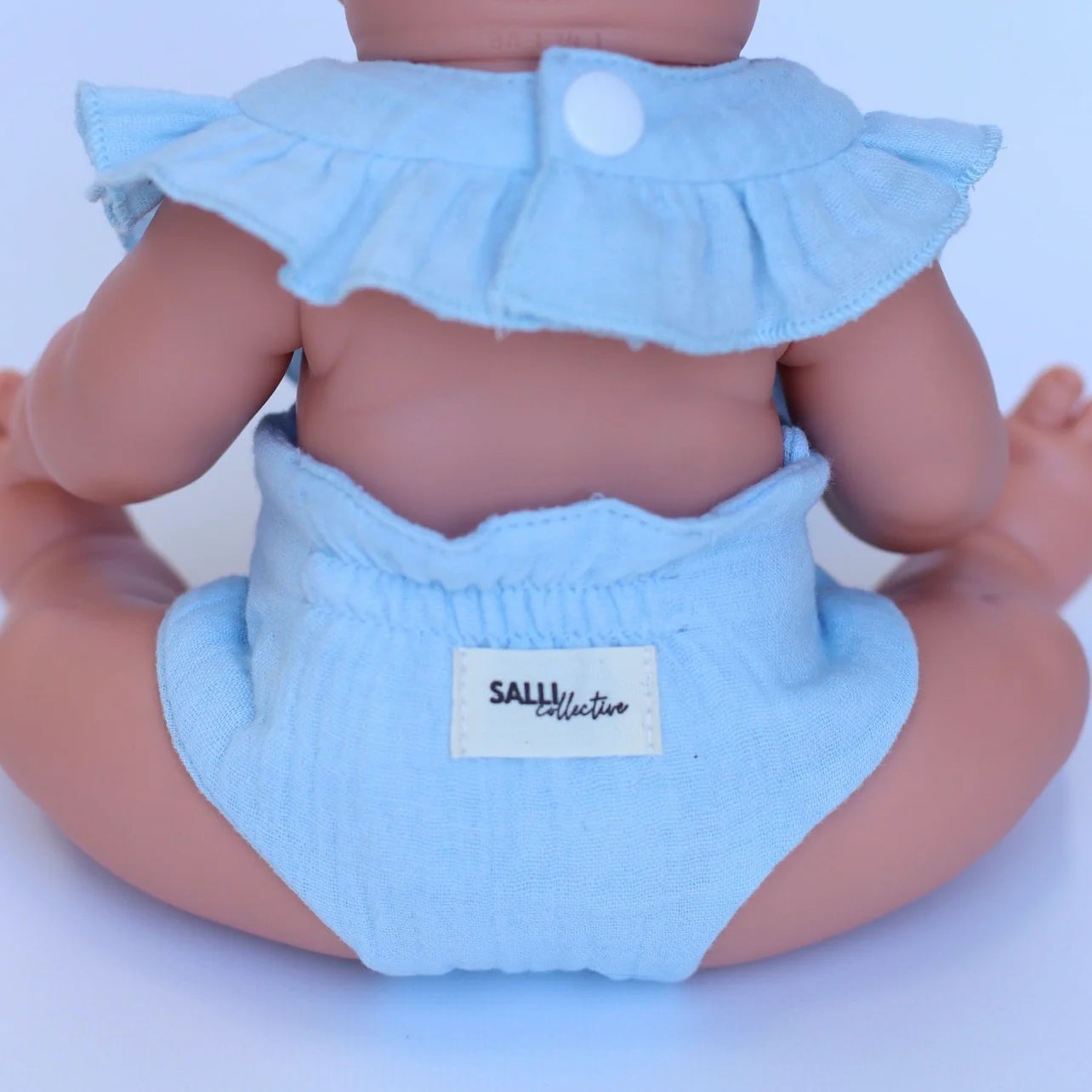 🍒 Cherry Frilled Bib & Diaper Doll Set