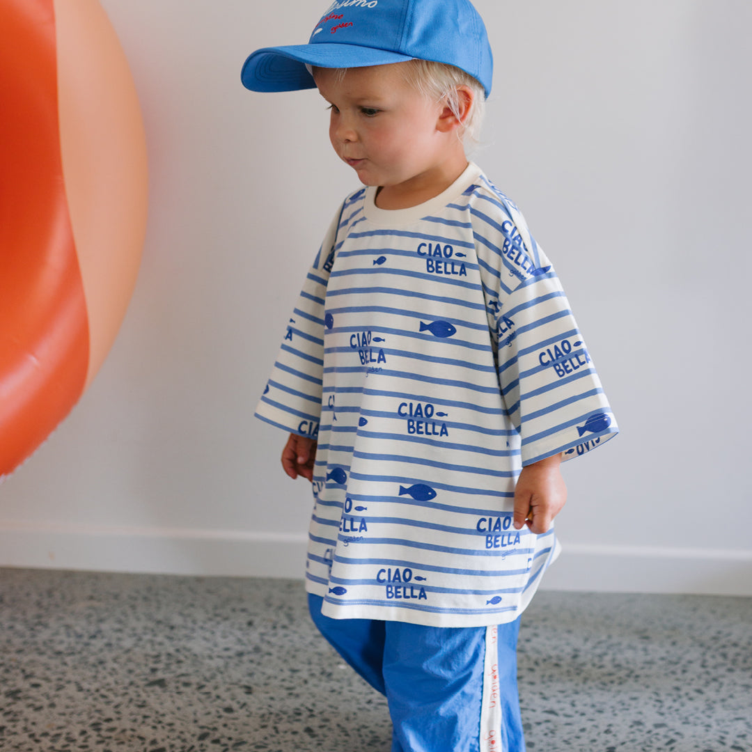 COMING SOON Ciao Bella Pesci Mid Sleeve Tee Buttercream Stripe