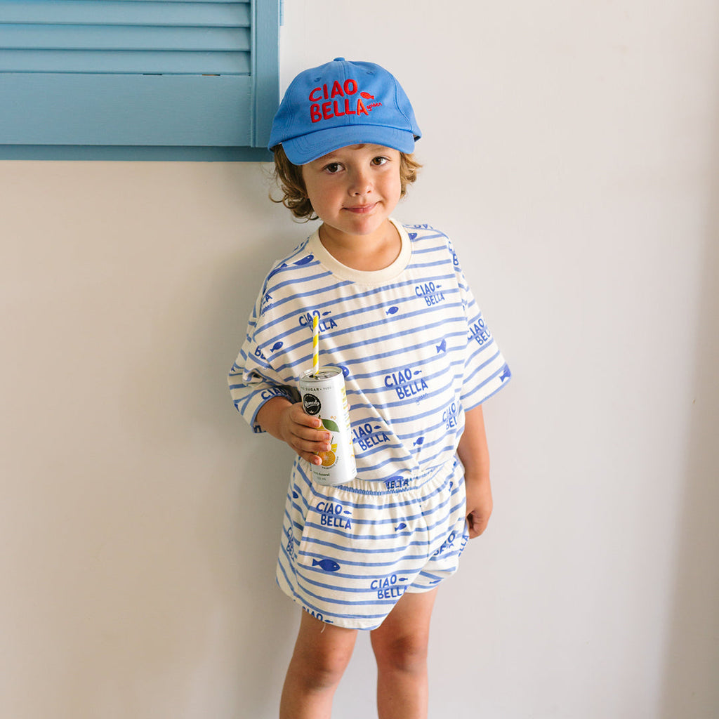 COMING SOON Ciao Bella Pesci Mid Sleeve Tee Buttercream Stripe