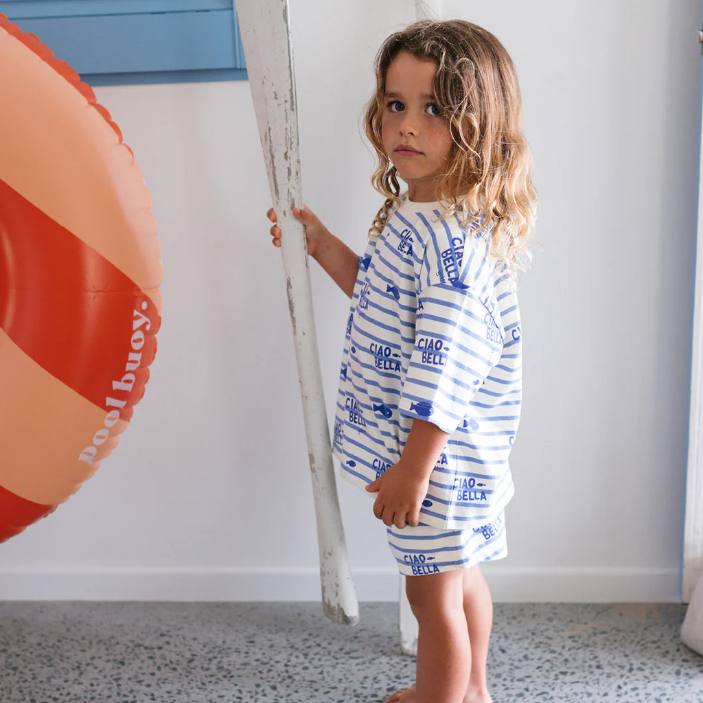 COMING SOON Ciao Bella Pesci Mid Sleeve Tee Buttercream Stripe