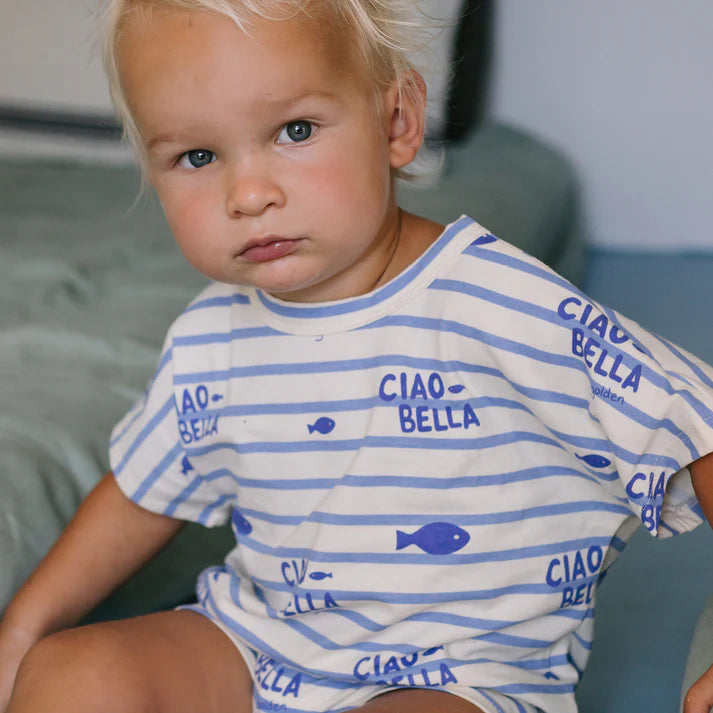 COMING SOON Ciao Bella Pesci Playsuit Buttercream Stripe