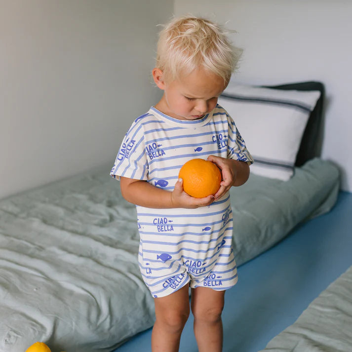 COMING SOON Ciao Bella Pesci Playsuit Buttercream Stripe