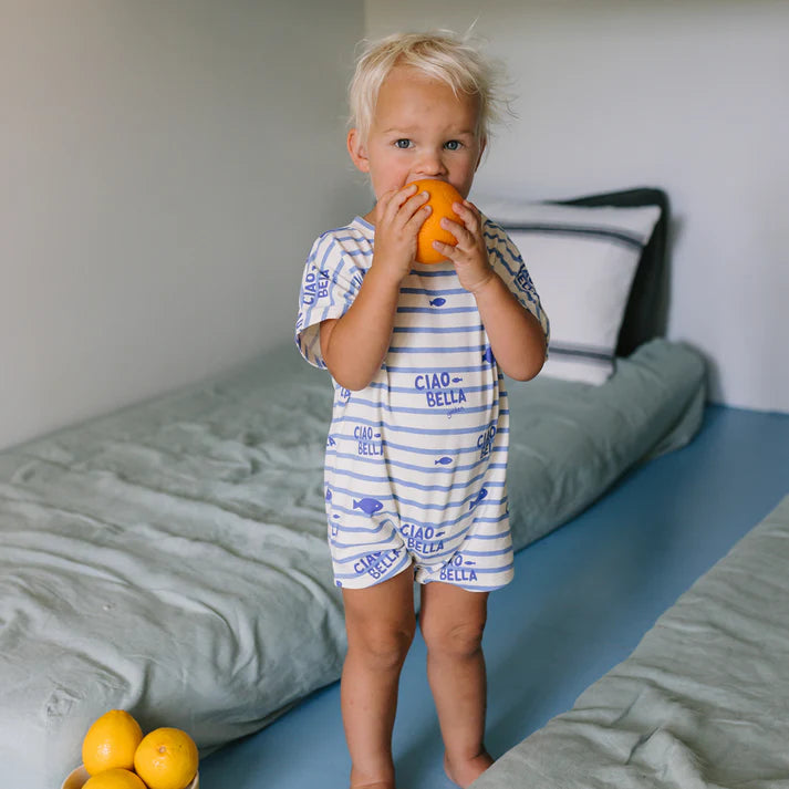 COMING SOON Ciao Bella Pesci Playsuit Buttercream Stripe