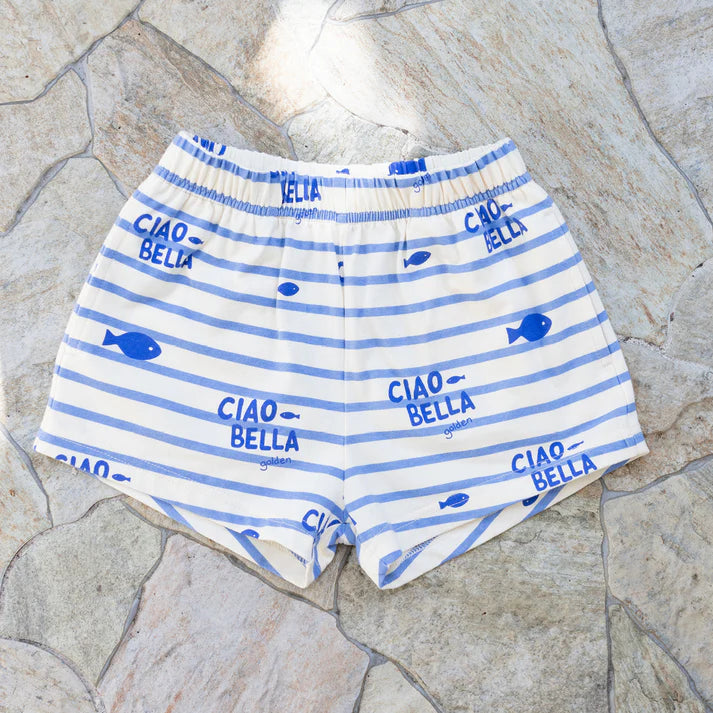 COMING SOON Ciao Bella Pesci Shorts Buttercream Stripe