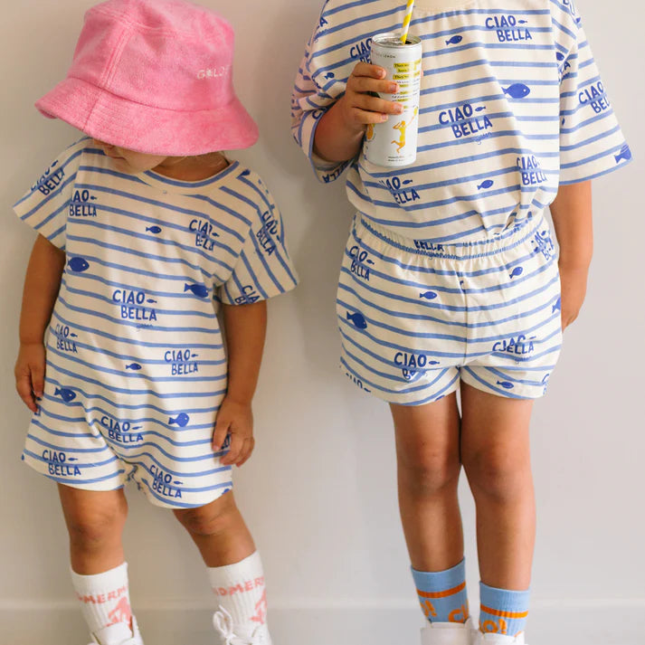 COMING SOON Ciao Bella Pesci Shorts Buttercream Stripe