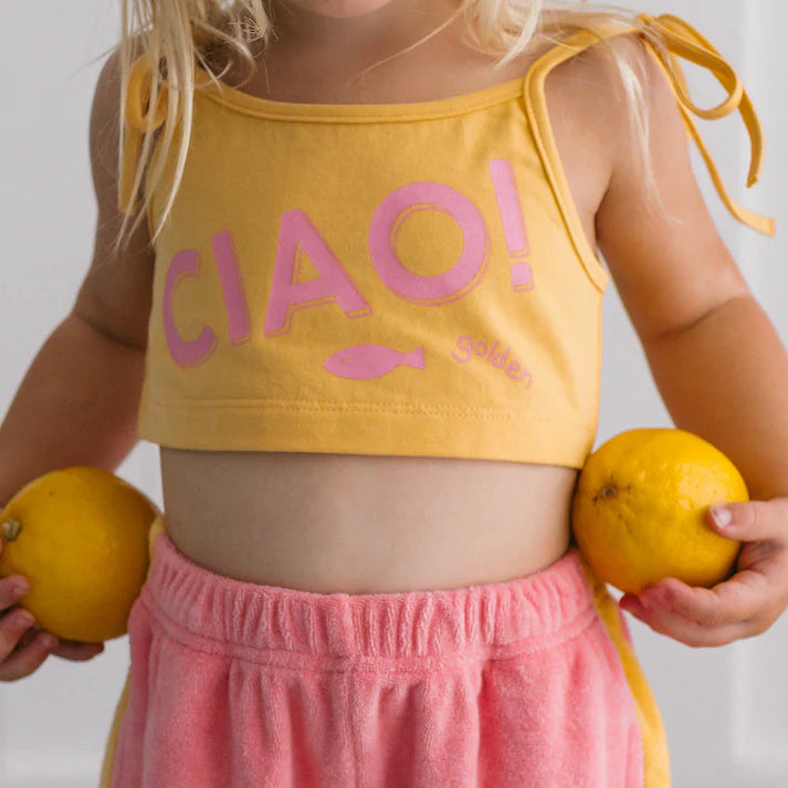 COMING SOON Ciao Crop Top Golden Cream