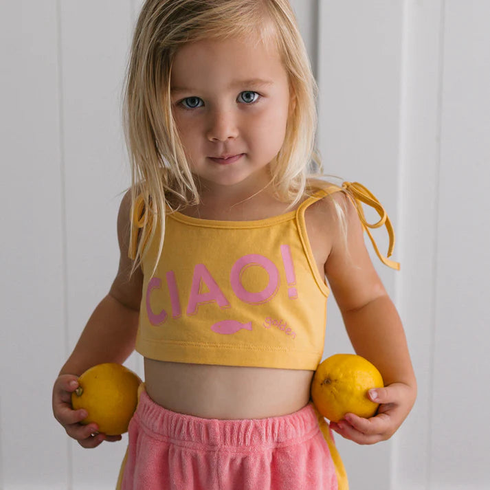 COMING SOON Ciao Crop Top Golden Cream