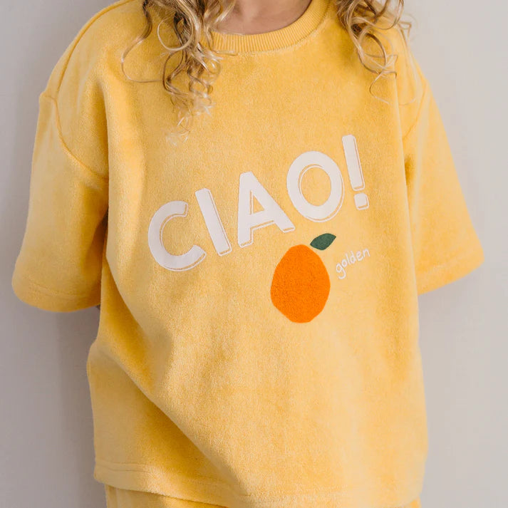 COMING SOON Ciao Mid Sleeve Tee Golden Cream