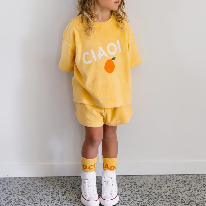 COMING SOON Ciao Mid Sleeve Tee Golden Cream