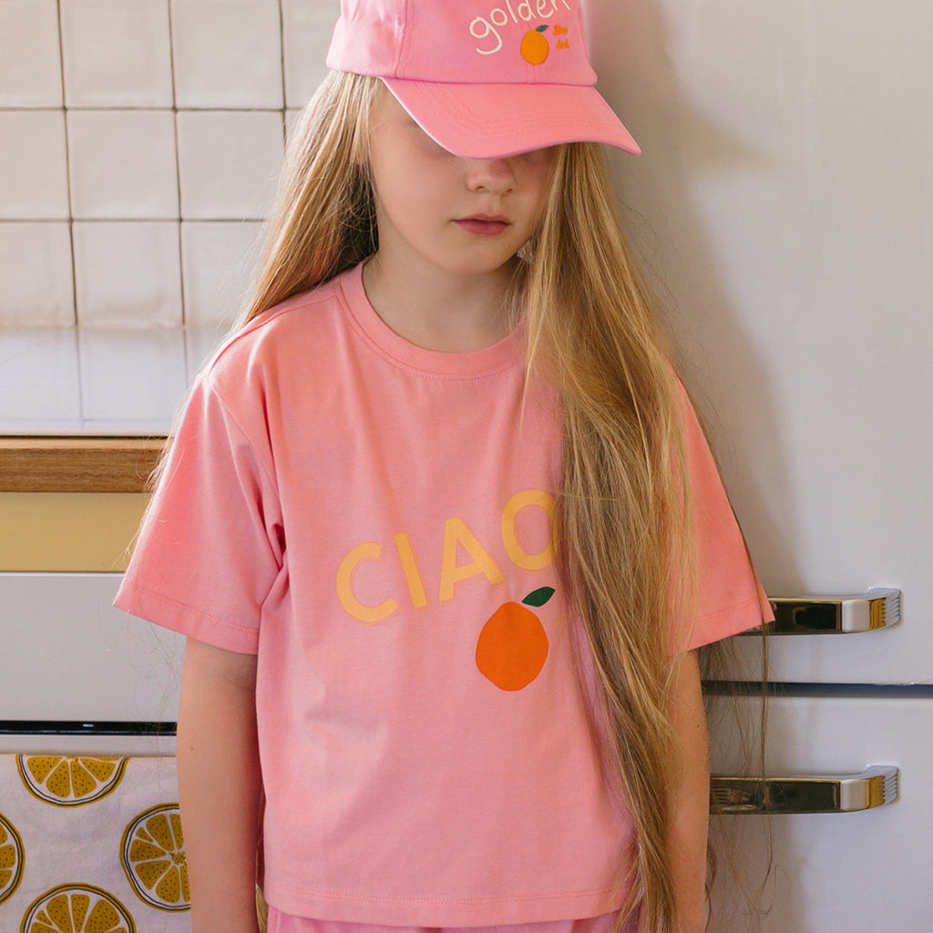 Ciao Mid Sleeve Tee Pink Icing