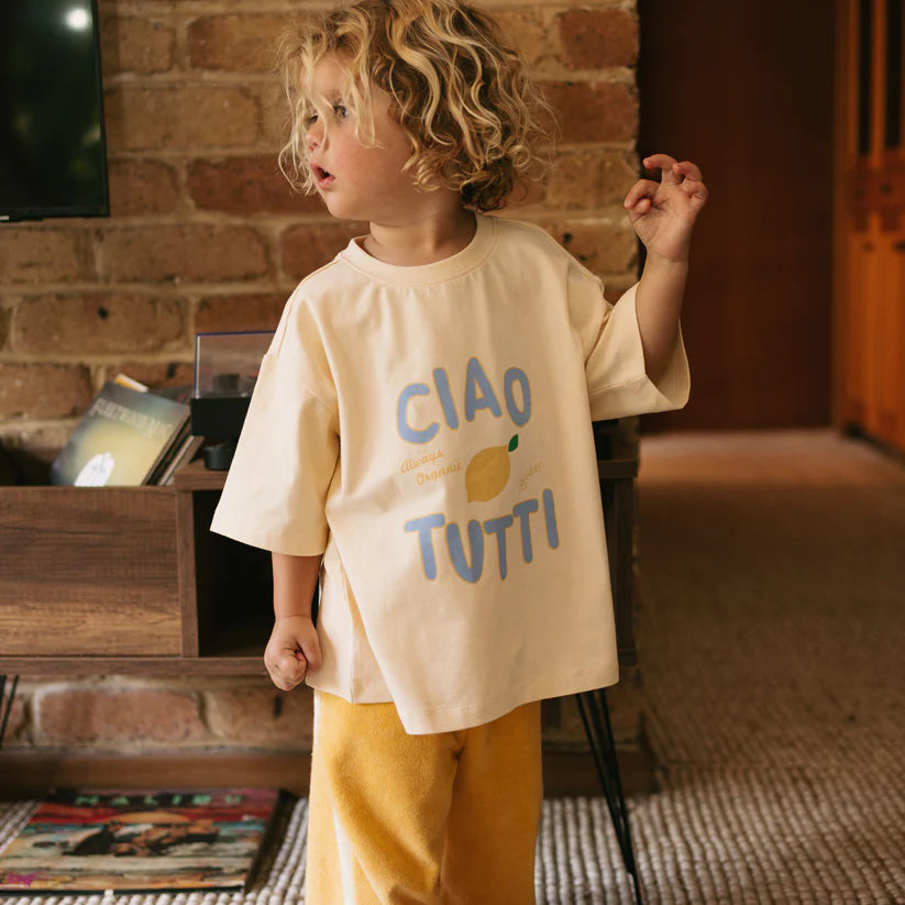 Ciao Tutti Limone Mid Sleeve Tee Vanilla Parfait