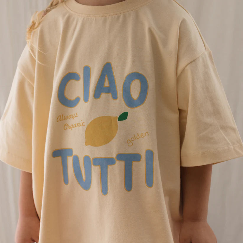 Ciao Tutti Limone Mid Sleeve Tee Vanilla Parfait