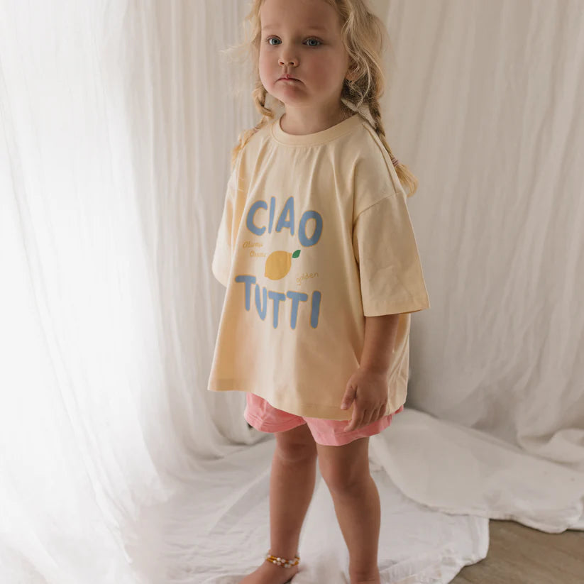 Ciao Tutti Limone Mid Sleeve Tee Vanilla Parfait