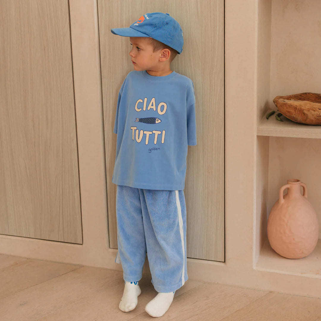 Ciao Tutti Pesci Mid Sleeve Tee Pool Blue