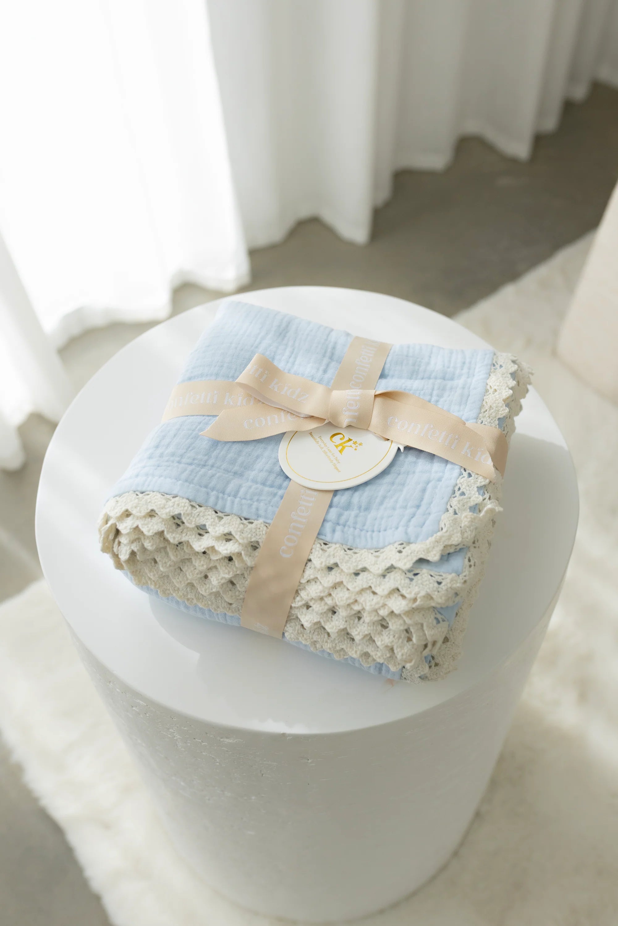 Classic Muslin Blanket - Soft Blue