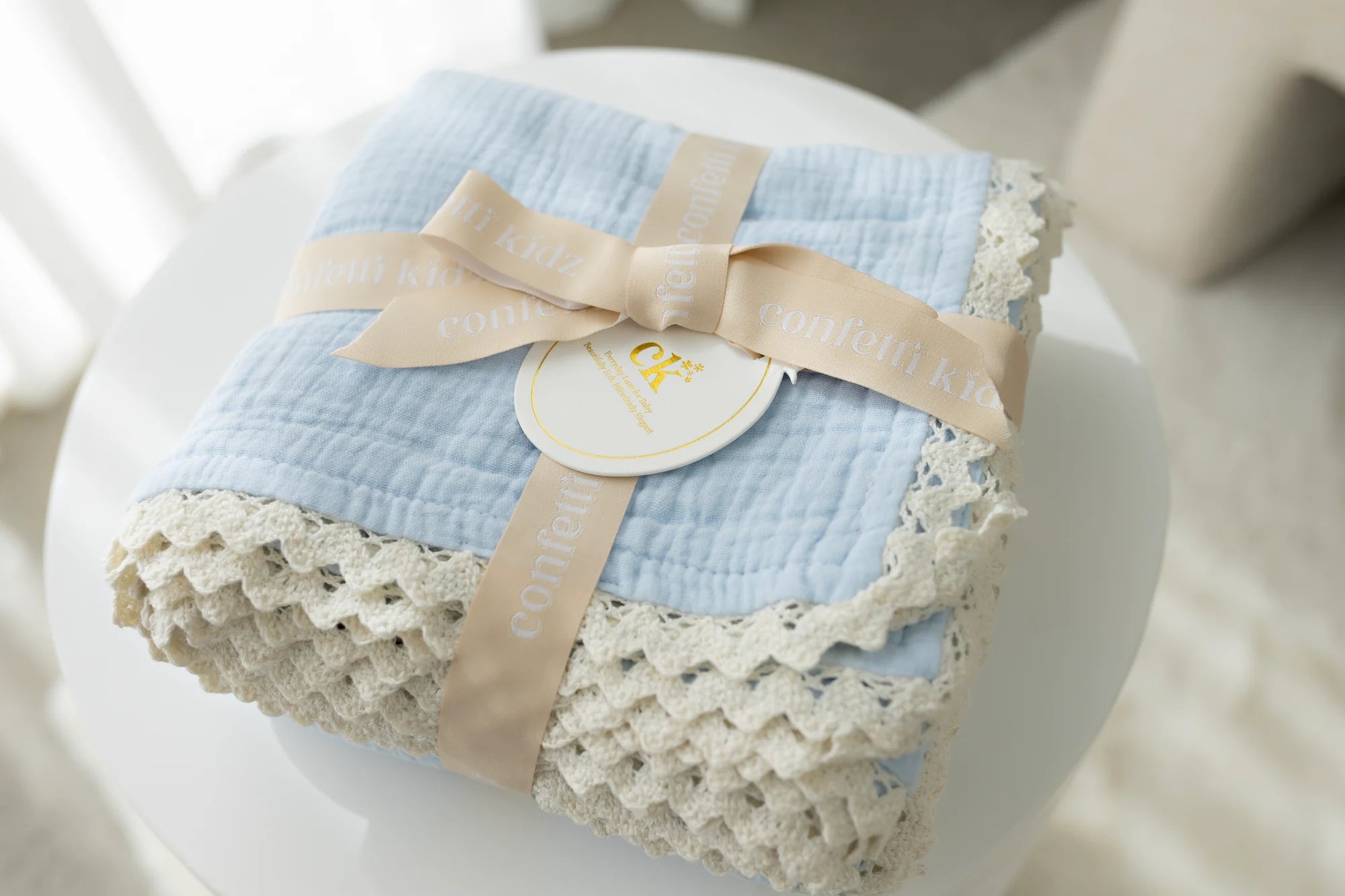 Classic Muslin Blanket - Soft Blue