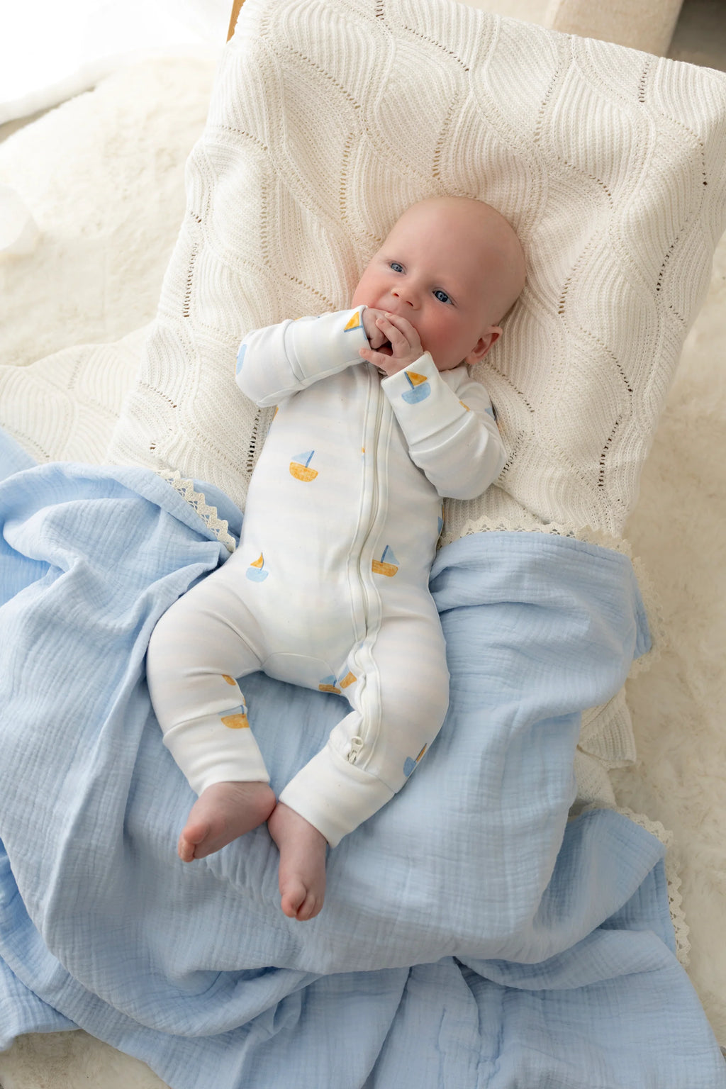 Classic Muslin Blanket - Soft Blue