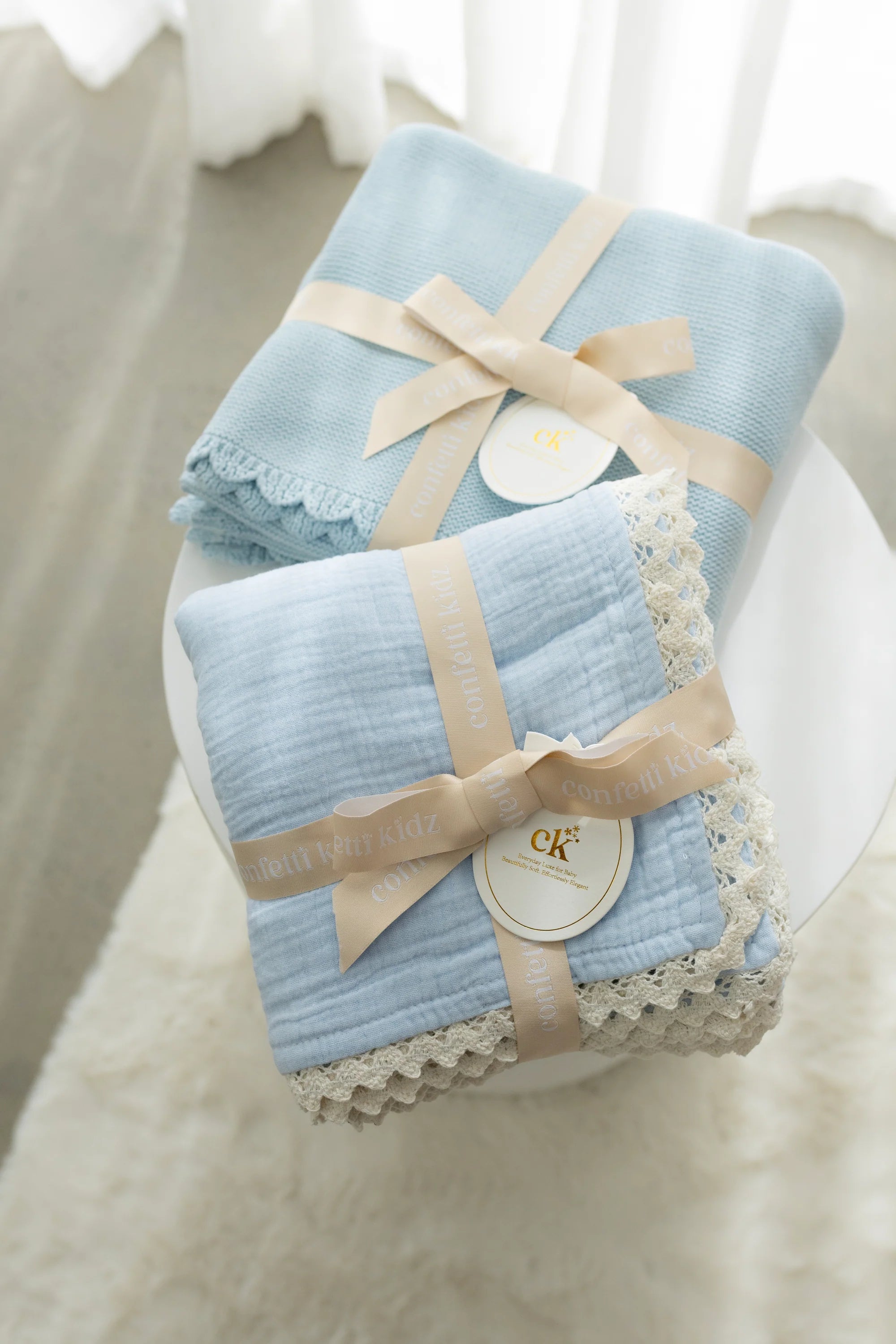 Classic Muslin Blanket - Soft Blue