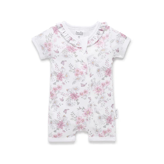 Daisy Floral SS Zip Romper
