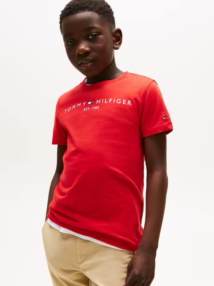 Kids Unisex Essential Tee - Deep Crimson