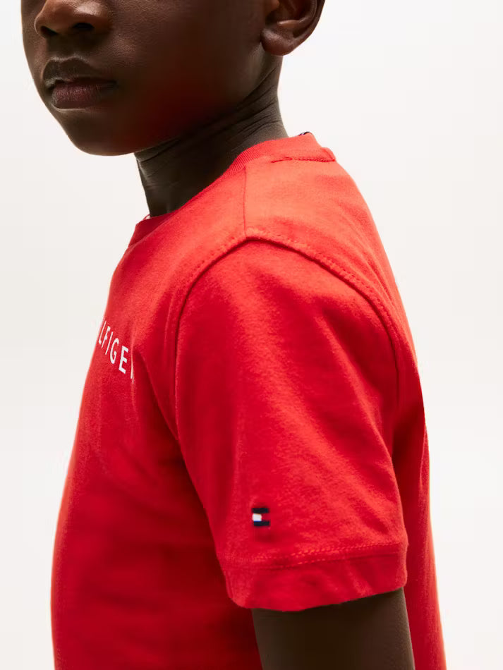 Kids Unisex Essential Tee - Deep Crimson