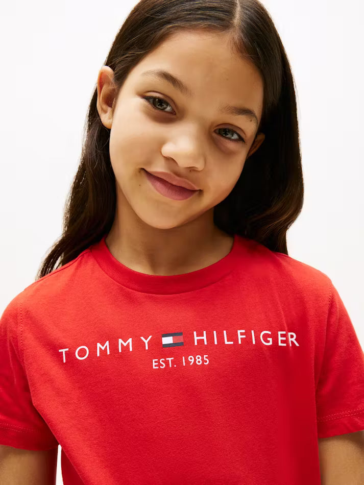 Kids Unisex Essential Tee - Deep Crimson