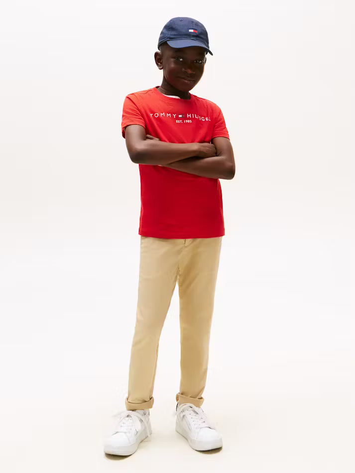 Kids Unisex Essential Tee - Deep Crimson