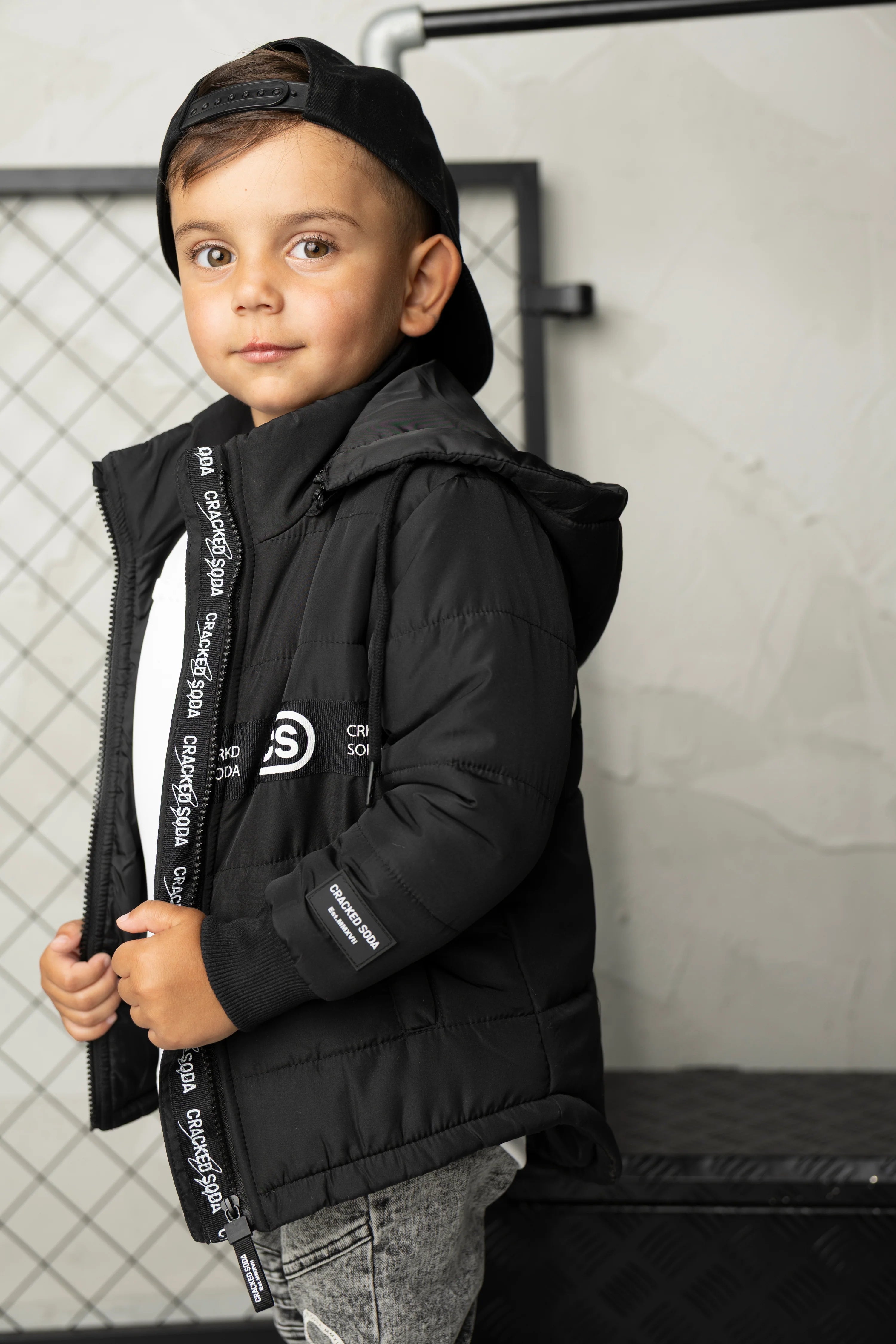 Noah Elevated Puff Jacket with Removable Hood - Black