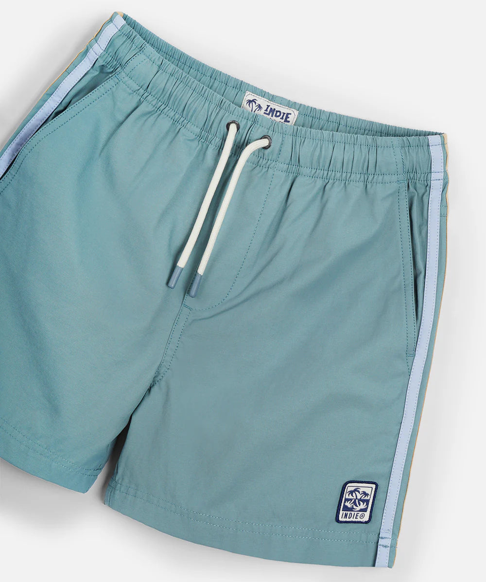 The All Day Stripe Swim Trunk - Algae