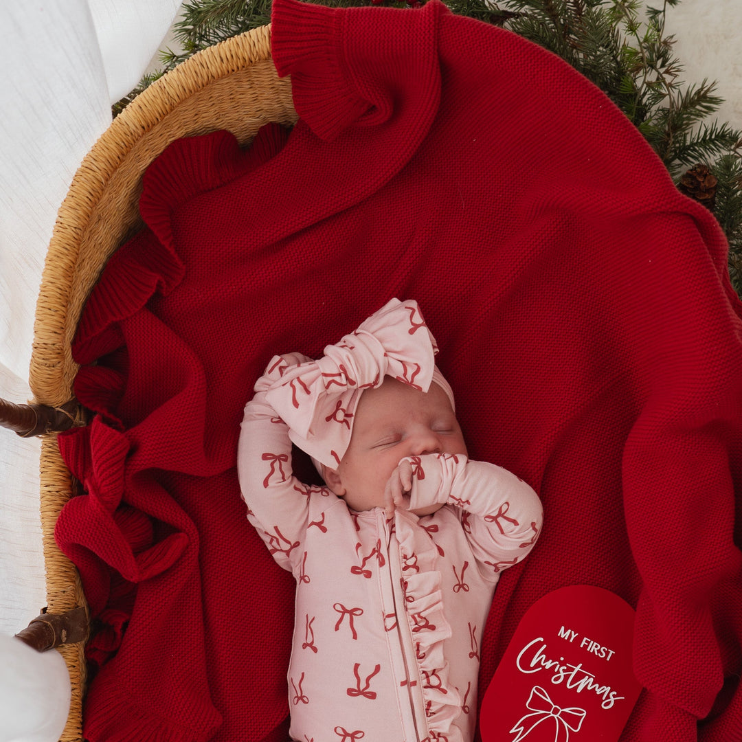 Oversized Top Knot - Red Bows