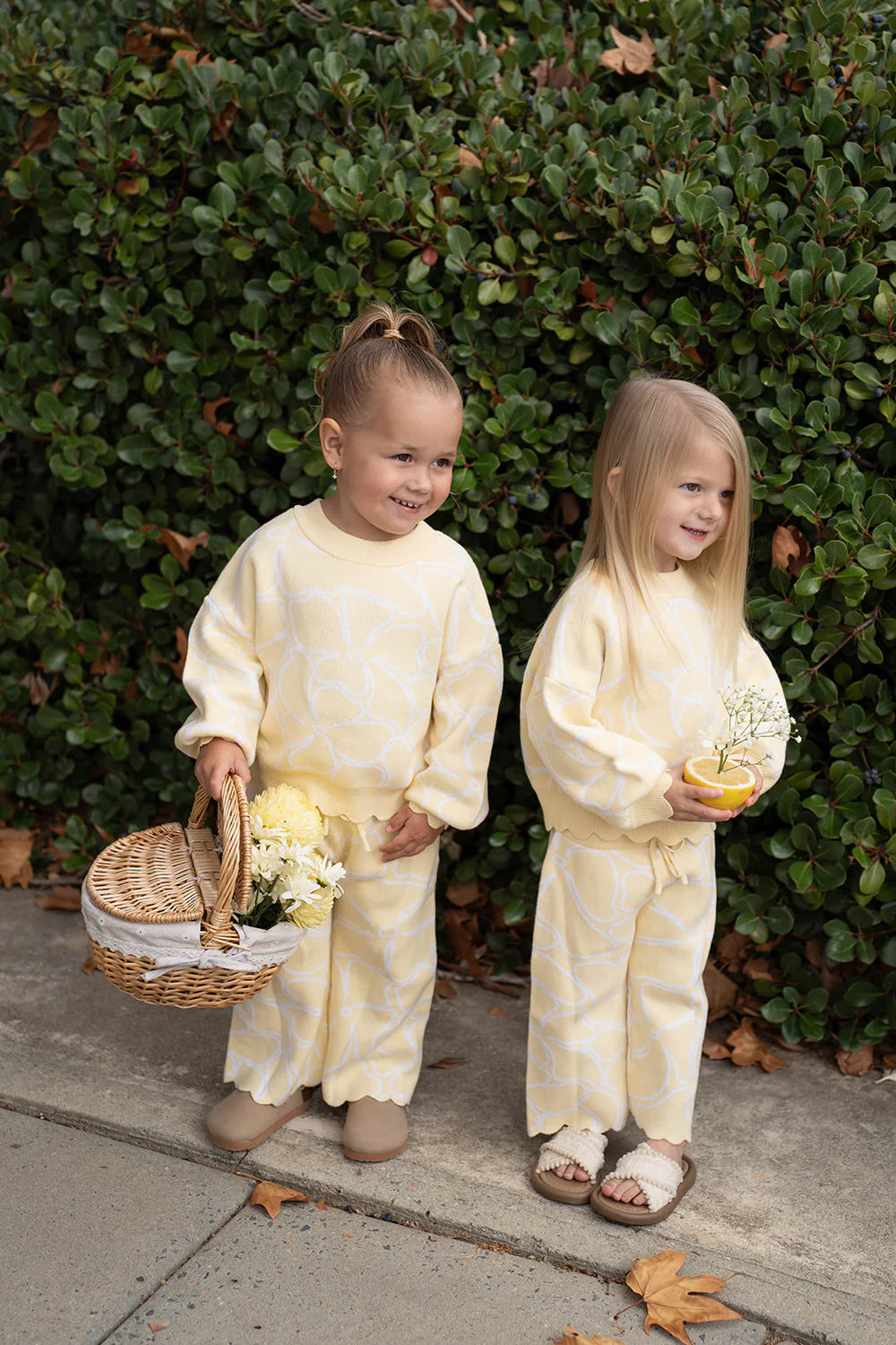 Dahlia Floral Knit Set - Lemon