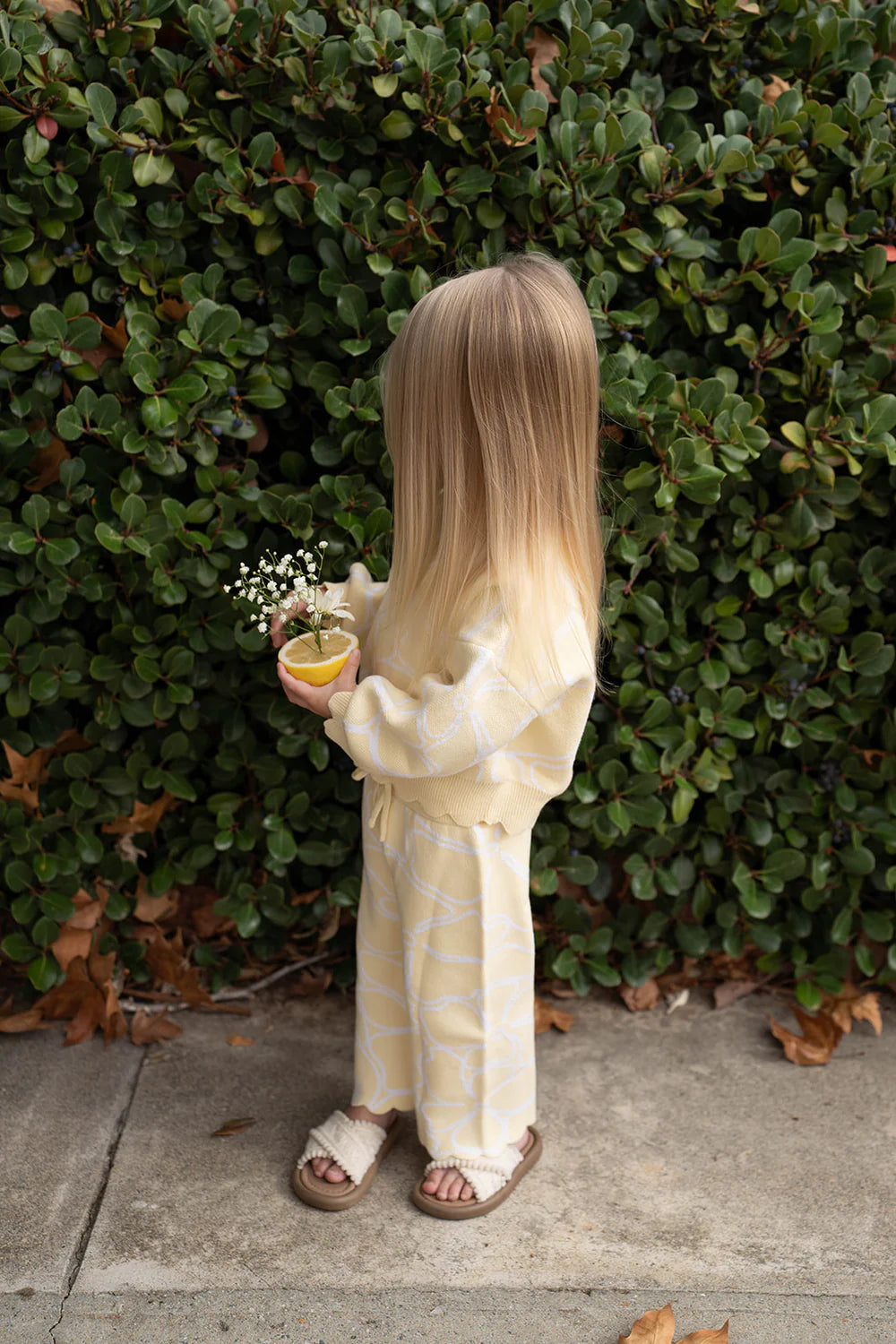 Dahlia Floral Knit Set - Lemon