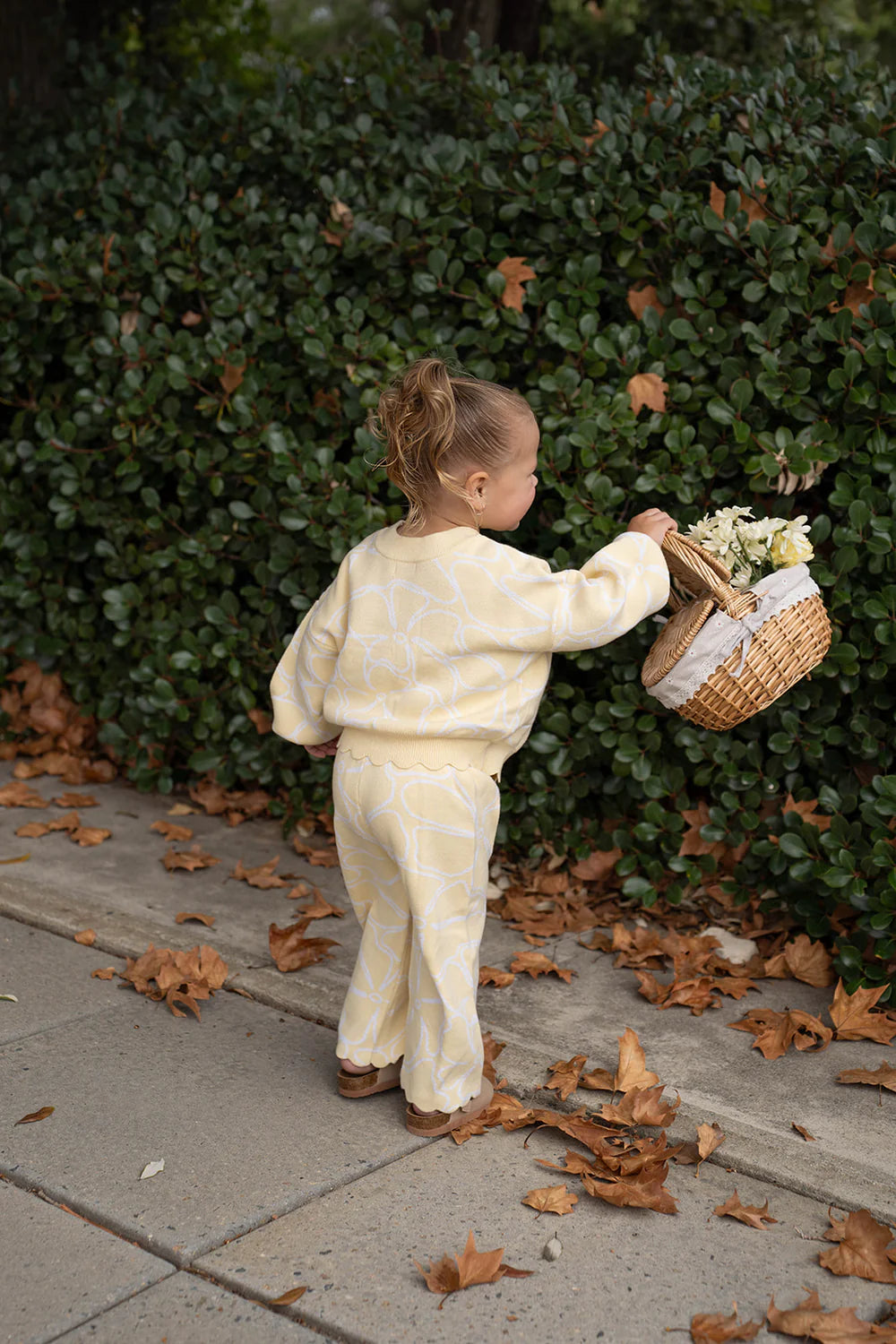 Dahlia Floral Knit Set - Lemon