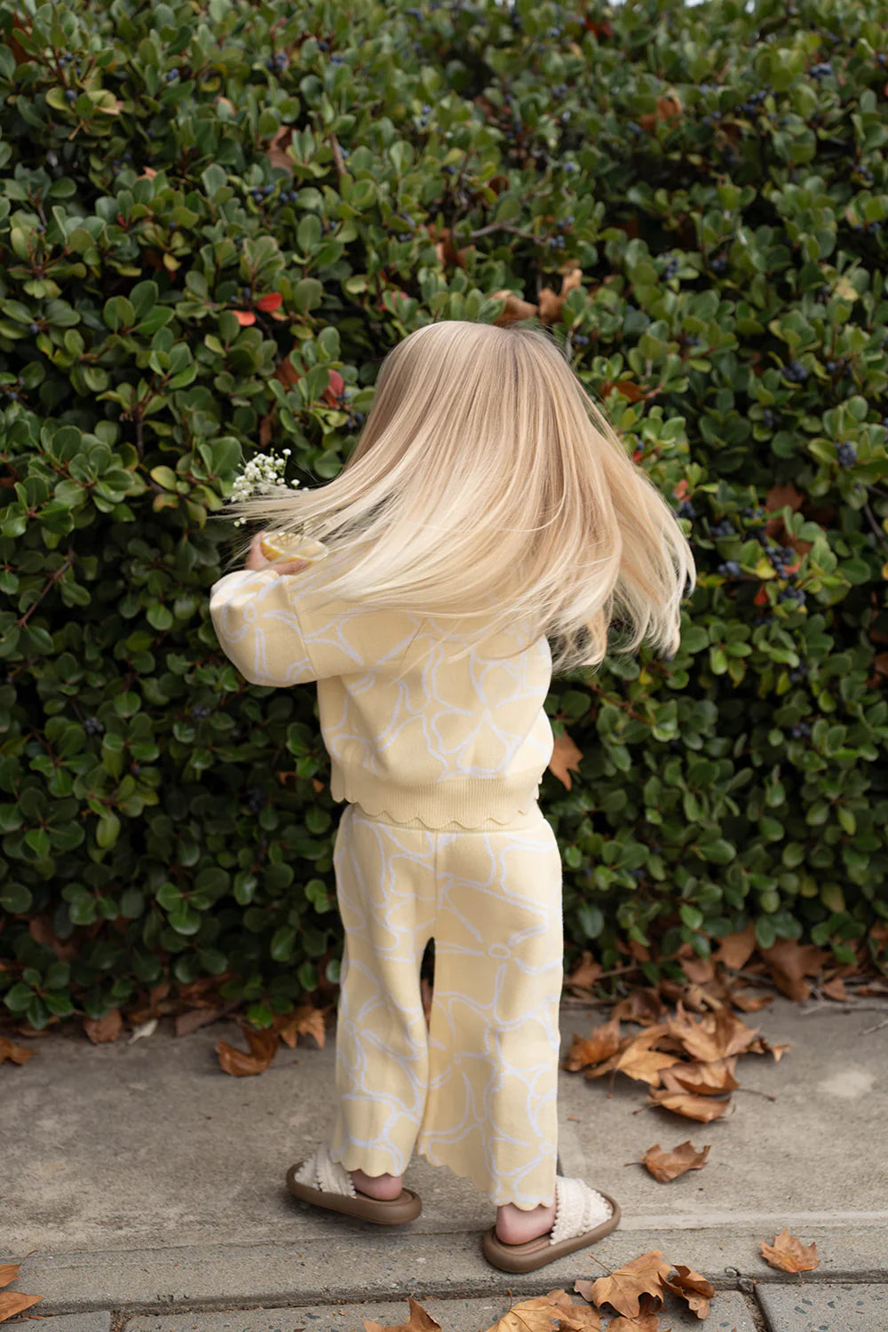 Dahlia Floral Knit Set - Lemon